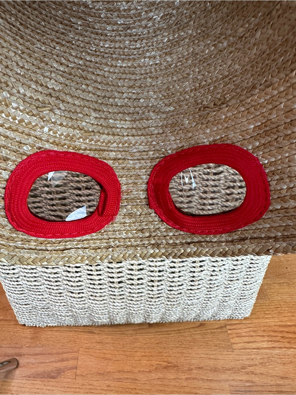 Kate Spade Straw Sunglasses Hat Natural/Red Orange OS NWOT - Picture 11 of 11